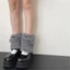 Woke Nữ Lông Thú Sang Trọng Chân Ấm Áp Cho Đảng Mùa Đông Chữ Cái Nhãn Boot Còng Gaiters