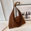 Túi da lộn CHEESELY dành cho nữ, Túi Tote lười có dây kéo công suất lớn, Túi xách Hobo nữ màu nâu thông thường