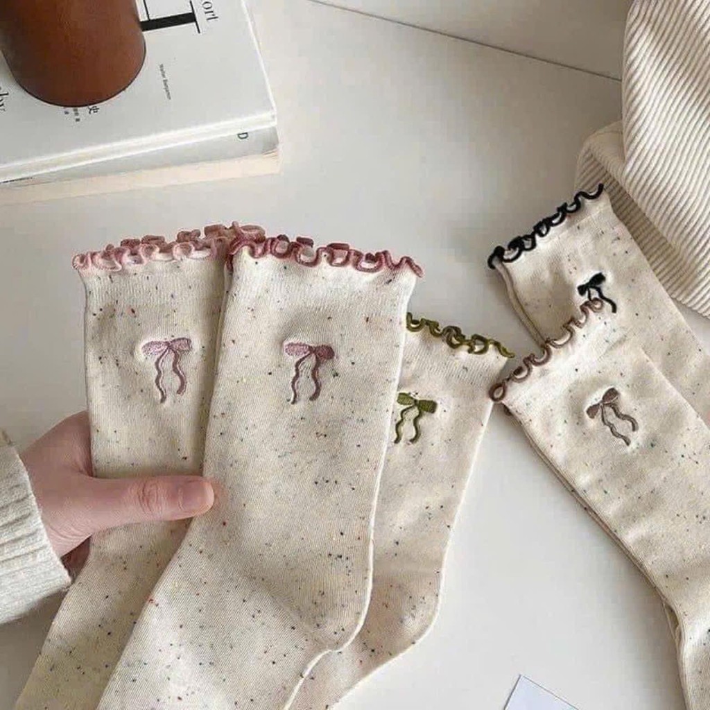 Sét 10 đôi  Tất người lớn nữ  bánh bèo, Thiết kế nữ tính cho các chị em màu nhẹ nhàng (Tuyển   )