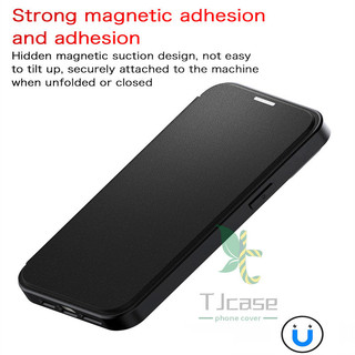 Ví từ tính Flip Case Iphone 16 15 14 13 12 11 Pro Max Giá đỡ thẻ sạc không dây Vỏ màu trơn trong suốt