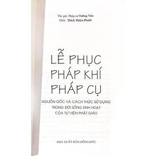 Sách - Lễ Phục, Pháp Khí, Pháp Cụ - Nguồn gốc & Các Thức Sử Dụng Trong Sinh Hoạt Của Tự Viện Phật Giáo