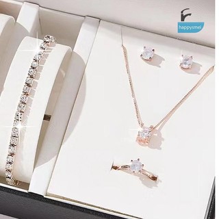 [Gi] Vòng cổ nữ Bông tai Vòng tay đính đá Nữ thông thường Bộ trang sức nữ VN
