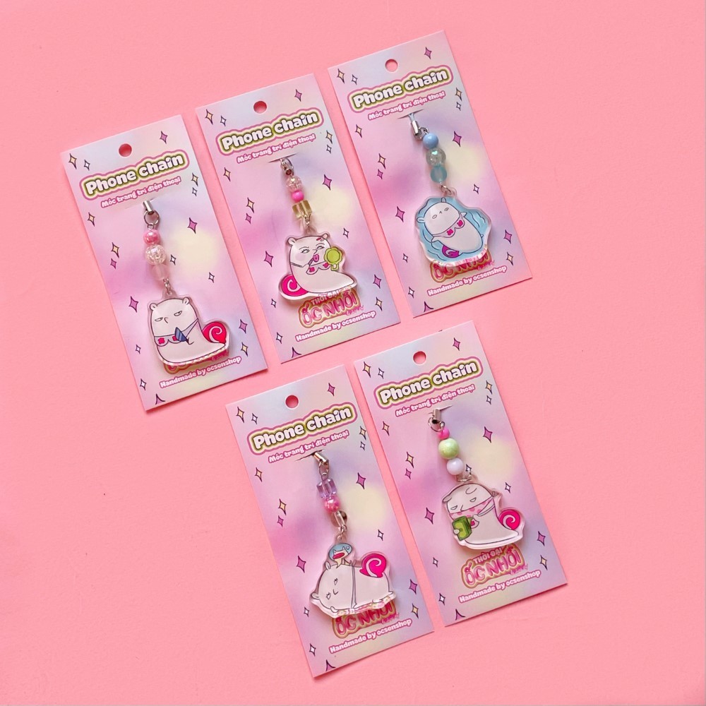 Keychain - Móc khóa xâu hạt Ốc nhồi bông - 1 Chiếc (Giao hình ngẫu nhiên)
