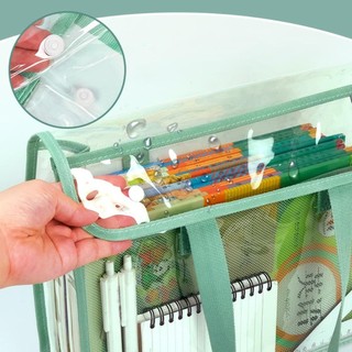 Túi xách thử nghiệm HEARTHLY, Túi đựng hồ sơ trong suốt PVC, Túi đựng tài liệu đa chức năng dày dung tích lớn Đồ dùng văn phòng trường học