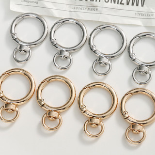 Khóa lò xo xoay bằng hợp kim mạ kẽm, khóa lò xo mở hình số 8, vật liệu DIY cho túi xách, mặt dây chuyền, móc khóa bán buôn