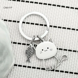 Cyp Vui Hoạt Hình Cá Móc Khóa Túi Cặp Đôi Tình Nhân Thép Không Gỉ Móc Khóa Đáng Yêu Mặt Dây Chuyền Ngày Lễ Valene Vinh Quang Món Quà Trang Sức