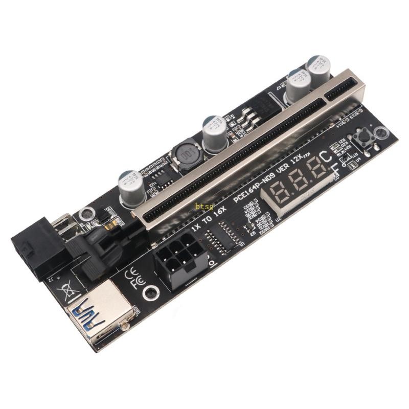 Bt PCI cho Express Riser Card PCIe với màn hình nhiệt độ Bộ chuyển đổi ...