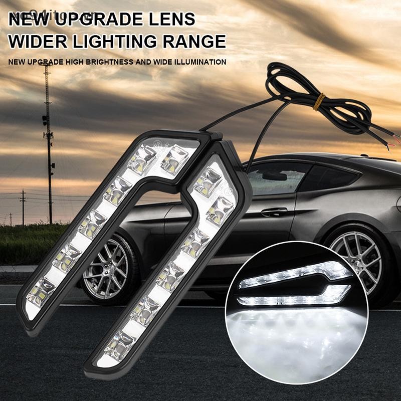 Xoitop 2 Chiếc 6 LED 12V Hình Chữ L Đèn Chạy Ban Ngày, Đèn Sương Mù, Chống Nước, Thay Thế Ô Tô VN