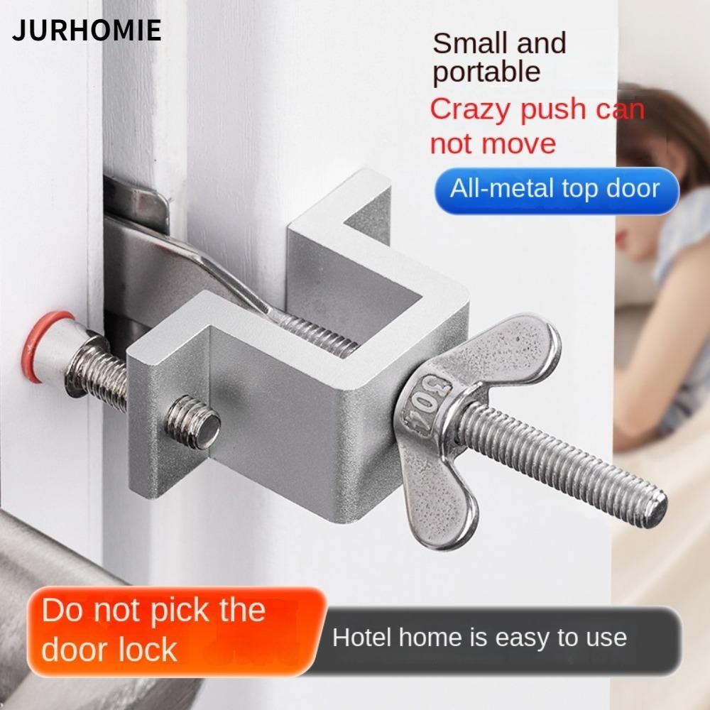 Khóa cửa an toàn JURHOMIE, Khóa chặn cửa chống trộm, Dễ tháo rời Thép không gỉ Di động Cửa khách sạn Chốt du lịch