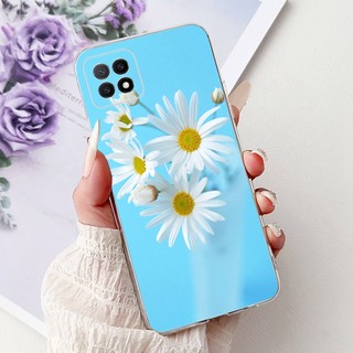 Dành Cho OPPO A53 5G Ốp Lưng Hoa Đẹp Đá Cẩm Thạch Mềm Mại Trong Suốt Silicon Điện Thoại Cho OPPO A72 A73 5G CPH2161 Vỏ Chống Sốc