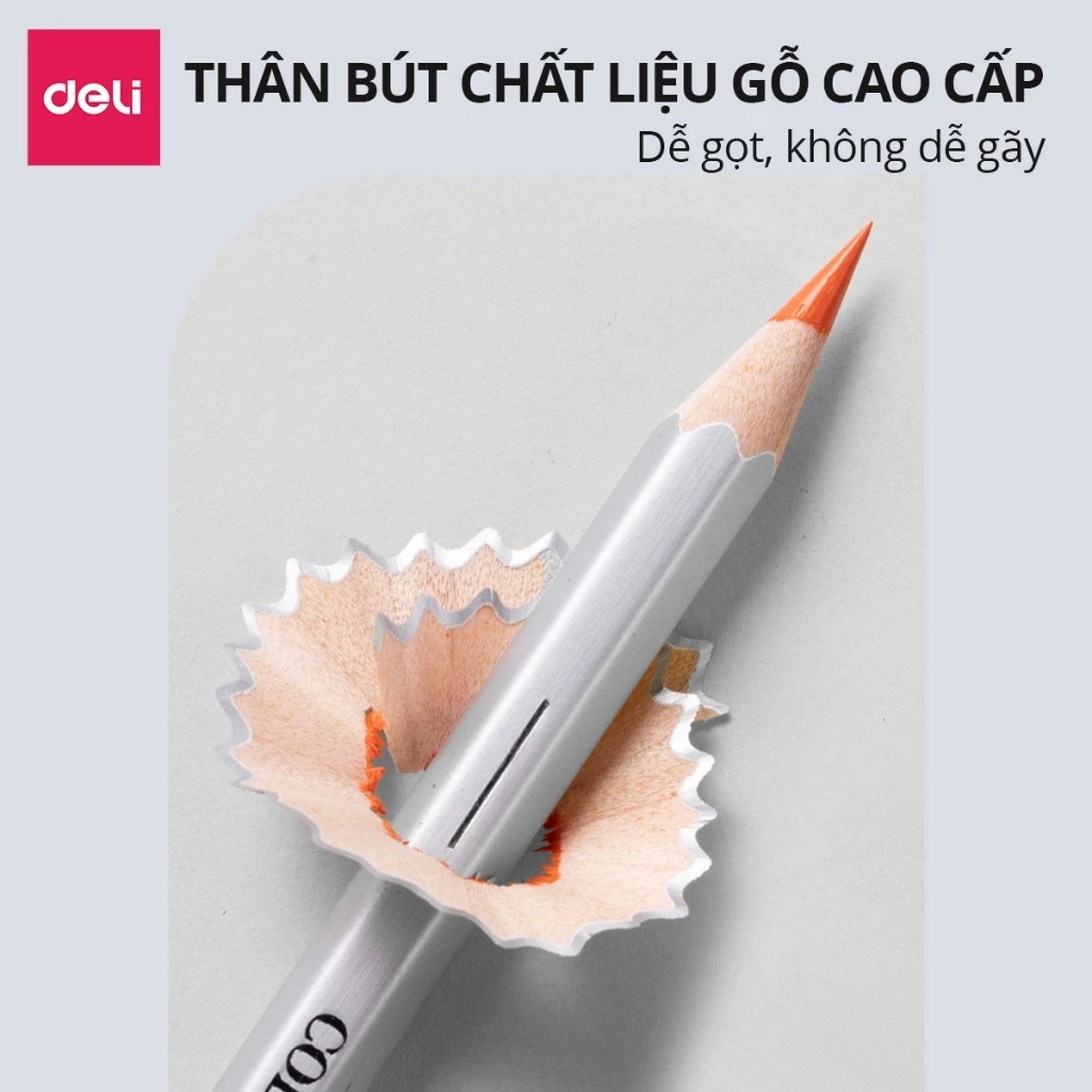Màu Chì Gốc Dầu Cao Cấp Dmast Deli Bút Chì Màu Hộp Giấy 36/48/72 Màu Lõi Chì Dày Vẽ Tranh Tô Màu Chu