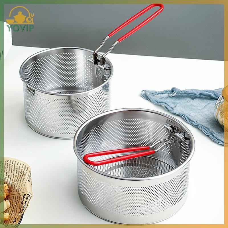 YOVIP Lưới Chiên Inox Nhà Bếp Chiên Giỏ Nấu Ăn Chiên Dầu Chảo Lọc Mì Thìa Sàng VN