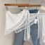 Váy gạc xếp lớp ren BORAGETE, Váy xếp chồng cô gái cay nhẹ Y2k, Quần kết hợp cổ điển Váy mở hình tam giác Khăn trùm đầu cô gái
