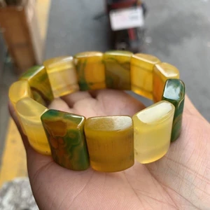 Tay mã não chalcedony tự nhiên dễ tháo nước, phiên bản rộng cho vòng tay nữ
