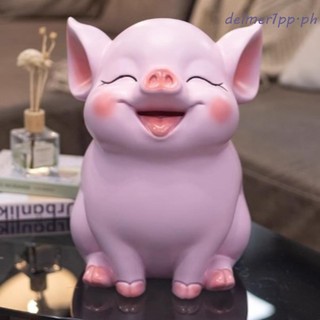 DELMERHOME Pig Pig Pig Pig Bank, Hộp tiết kiệm có thể mở được, Phim hoạt hình trang trí bền bỉ Đồ trang trí lợn cung hoàng đạo dung tích lớn Năm mới