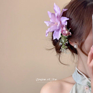 DREJEW Kẹp tóc bên hoa phong cách kỳ nghỉ thời trang nhỏ tươi mỏ vịt kẹp phụ kiện tóc đa năng dành cho nữ