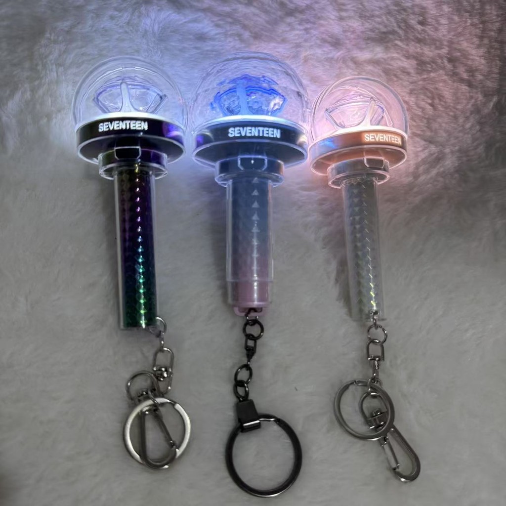 Kpop Idol Seventeen Mini Lightstick Keyring SVT 10th Anniv Edition Buổi hòa nhạc Glow Stick Móc khóa cho Carat Collectibles Quà tặng