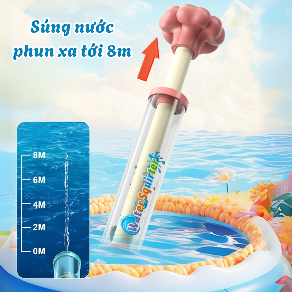 Súng Nước Trẻ Em Cầm Tay Đồ Chơi Mùa Hè, Súng Bắn Nước Tạo Hiệu Ứng Pháo Hoa Đu Trend Vui Nhộn