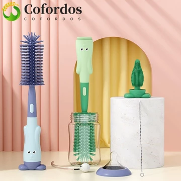 COFORDOS Bộ bàn chải bình sữa cho bé Bàn chải làm sạch bình sữa Máy làm sạch bình sữa Núm vú Đầu mềm Máy làm sạch bình sữa cầm tay Máy làm sạch bình nước