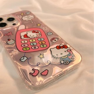 Phim Hoạt Hình Thời Trang Hello Kitty Nơ Dây Xích Dành Cho POCO X7 M7 F5 M5S M6 X5 X6 X3 Pro M4 M5 C75 4G 5G Cô Gái Trái Tim Tình Yêu Flash Vỏ Điện Thoại