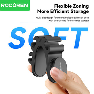 Rocoren Cáp Tổ Chức USB Cuộn Dây Quản Lý Máy Tính Để Bàn Kẹp Cáp Cho Chuột Tai Nghe Silicone Tổ Chức Bảo Vệ