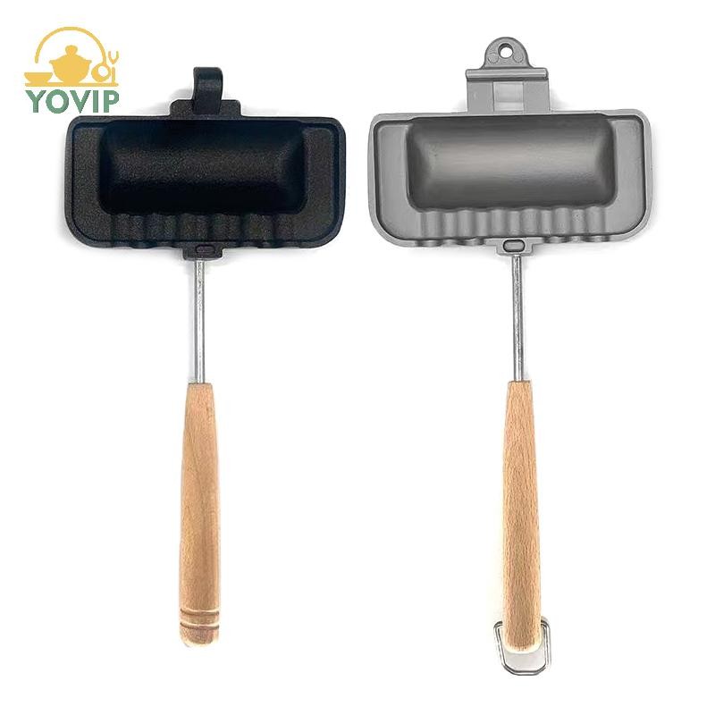 YOVIP 1 Chảo Sandwich Hai Mặt Chống Dính Di Động Có Thể Gập Lại Nướng Chiên Chảo Cho Bánh Mì Nướng Máy Ăn Sáng Máy Làm Bánh Pancake VN