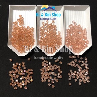[3] 100 Viên Pha Lê Nón 3mm-4mm Màu Đỏ-Cam-Vàng-Da Ánh Cừ Đính Kết Trang Phục, Làm Phụ Kiện Thời Trang