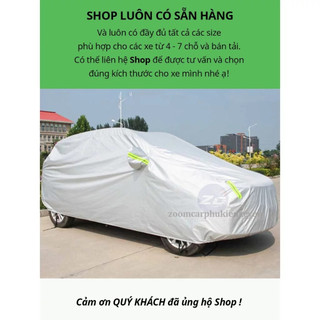 Bạt phủ ô tô áo bạc phủ trùm oto xe hơi 4,5,7 chỗ xe bán tải chống nước,nóng, chống xước chống mưa bụi bẩn lá