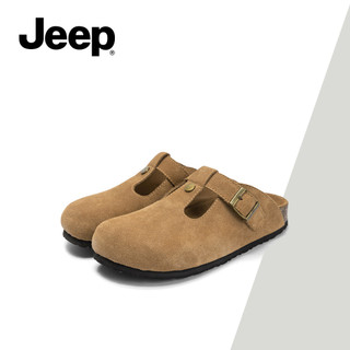 JEEP Nữ Xuân Hè Bán Chạy Nửa Trượt Birkenstock Giày Thoáng Khí Đóng Mũi Dép Văn Phòng Slip-On Đa Năng Giày Thường Ngày