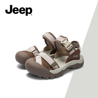 JEEP Nữ Mùa Hè Mới Về Xăng đan Mũi Đóng, Dép Đi Biển Đa Năng Thường Ngày, Nền Tảng Chunky Để Tăng Chiều Cao Xăng đan Thể Thao