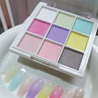 MKYCO Magic Neon Powder, 9 màu Bột làm móng chắc chắn, Làm móng tay Shimmer Fine Glitter Nail Palette DIY Nails