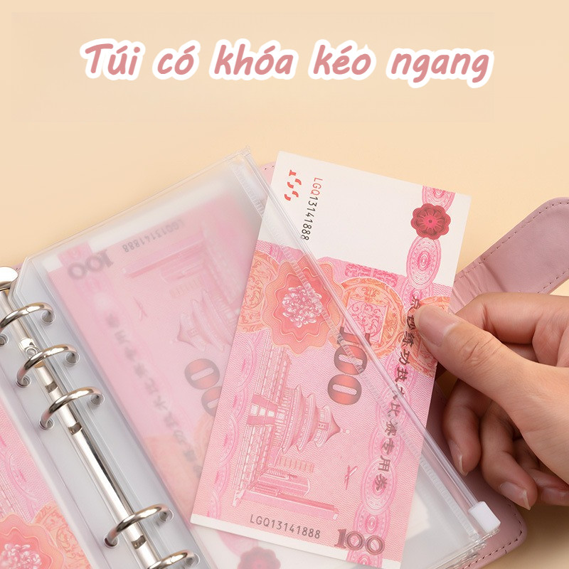 💰【THỬ THÁCH 100 NGÀY】Sổ Tiết Kiệm 100 Phong Bì - Chống Thấm , Sách lá rời, Thể tái sử dụng