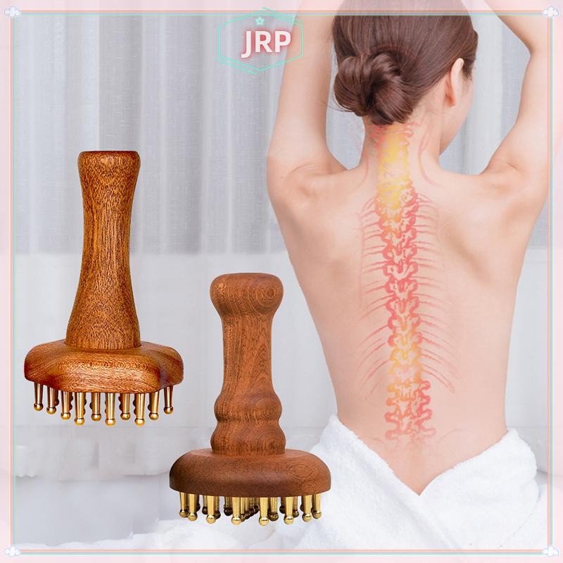 JRP Đồng Massage Gua Sha Lược Tay Cầm Bằng Gỗ Dài Chắc Chắn Kinh Tuyến Điểm Massage Bàn Chải Trung Quốc SPA Gua Sha Dụng Cụ JRP