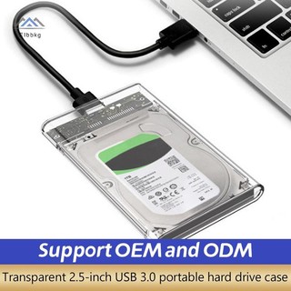 ELBBKG 2.5or3.0 Inch Ổ Cứng Ngoài Trong Suốt HDD SSD Ốp Lưng Micro-b Sang USB3.1 4TB Ổ Cứng Tương Thích UASP SATA III Laptop Mới