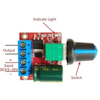 【COD】 Mạch Điều Tốc Động Cơ Mini PWM DC – 5A 90W, Dải Điện Áp 4.5–35V, Tùy Chỉnh Tốc Độ Mượt Mà