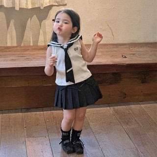S356-[tomnaukid] Set áo thủy thủ phối chân váy xếp ly cho bé gái size từ 8-30Kg