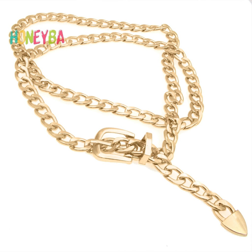 < Honeyba > 1 Dây Xích Nữ Dây Xích Kim Loại Dây Xích Thắt Lưng Đầm Thắt Lưng Kim Loại Có Thể Điều Chỉnh