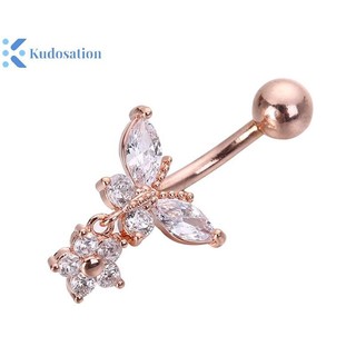 Kudosation Zircon Phẫu Thuật Thép Rốn Xuyên Bụng Nút Nhẫn Trang Sức Cơ Thể
