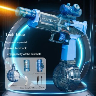 Súng nước điện tự động Ice Blast phun nước liên tục áp lực cao tốc độ mạnh có đèn đồ chơi hè an toàn cho trẻ em 2025