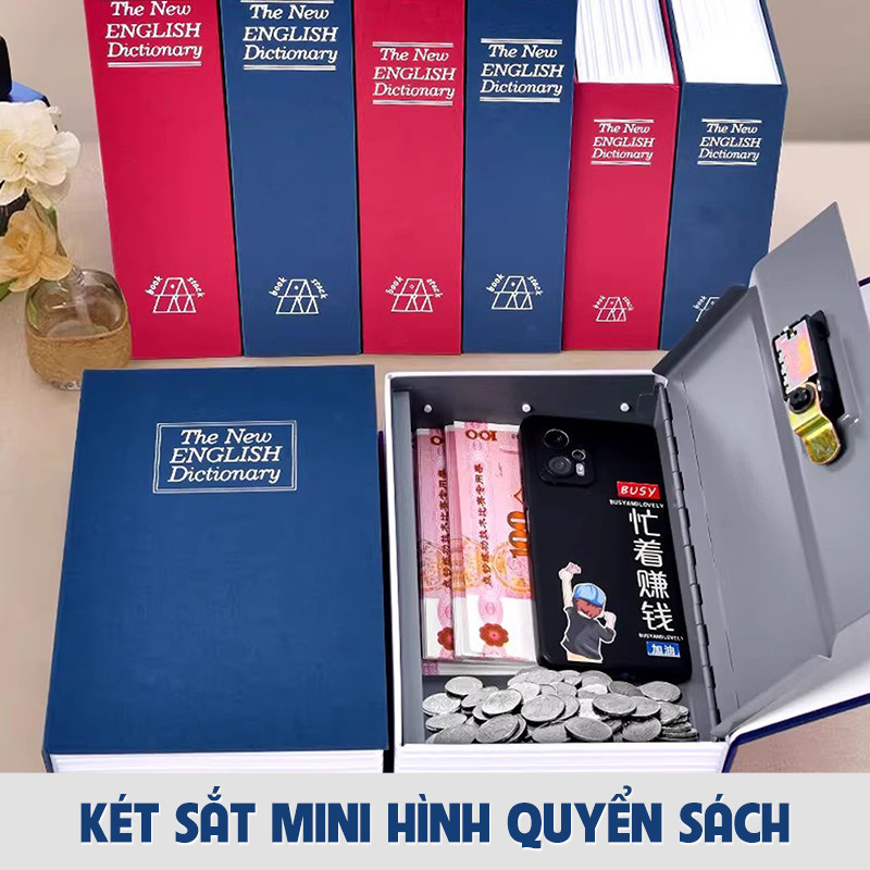 Hộp Đựng Tiền Thông Minh Có Mật Khẩu  -  Mô Phỏng Quyển Sách Cất Giấu Tiền, Trang Sức, Chìa Khóa Kín Đáo Và An Toàn