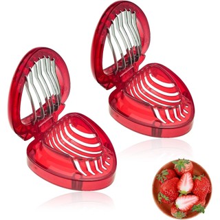 1 GÓI Máy Thái Dâu Tây Không Gỉ Bộ Cắt Trái Cây Cho Cốc Tráng Miệng Trang Trí Đế Bánh Trang Trí Bánh Mì Tự Làm thép không gỉ vải dễ sử dụng phù hợp dùng cho gia đình căn hộ văn phòng và không gian nhỏ
