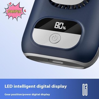 [PNPIA] Quạt thắt lưng di động nhỏ gọn 3CM Kẹp 4000mAh trên quạt cổ cá nhân LED 12H Làm việc 5 tốc độ 10500RPM Luồng khí mạnh có dây buộc VN