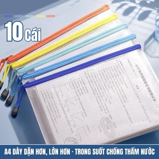 Túi Lưới Trong Suốt Thiết Kế Khóa Kéo Bền Bỉ- Túi Đựng Giấy Tờ Tiện Lợi,Thích Hợp Mang Theo Khi Đi Học Và Làm Việc