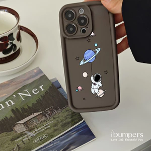 ibumpers Ốp Điện Thoại iPhone Họa Tiết Không Gian Phi Hành Gia Dễ Thương Ốp Lưng Dày Dặn Silicon Mềm Chống Rơi Chống Sốc Cho IPhone 16 15 14 12 13 11 Pro Max IP 7 8 Plus X XS XR
