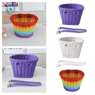 Dovewill Kid's Giỏ Xe Đạp Phía Trước Giả Mây Chắc Chắn, Hỗ Trợ Cân Bằng Xe Ba Bánh