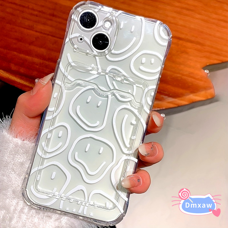 Ốp Điện Thoại Mặt Cười Cho Realme 14 10 9 Pro Plus 9i 6i 5 5s 5i C21Y C20 C20A C12 C2 5G 4G Vỏ Đựng Thẻ Chống Sốc Bốn Góc Vỏ Mềm Trong Suốt