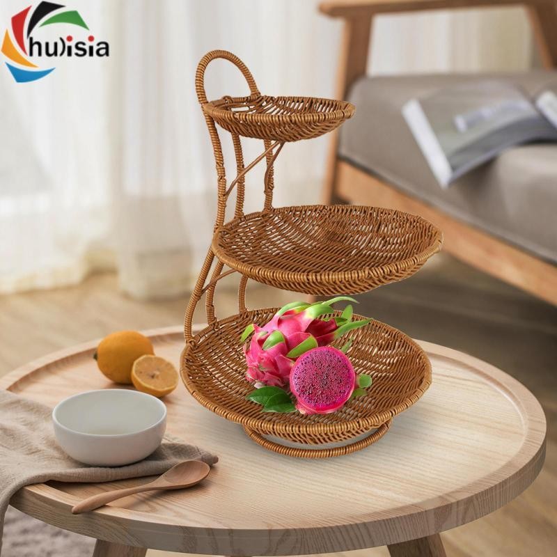 chulisia Giỏ đựng thức ăn tròn Giá đựng bánh mì cắm trại ngoài trời