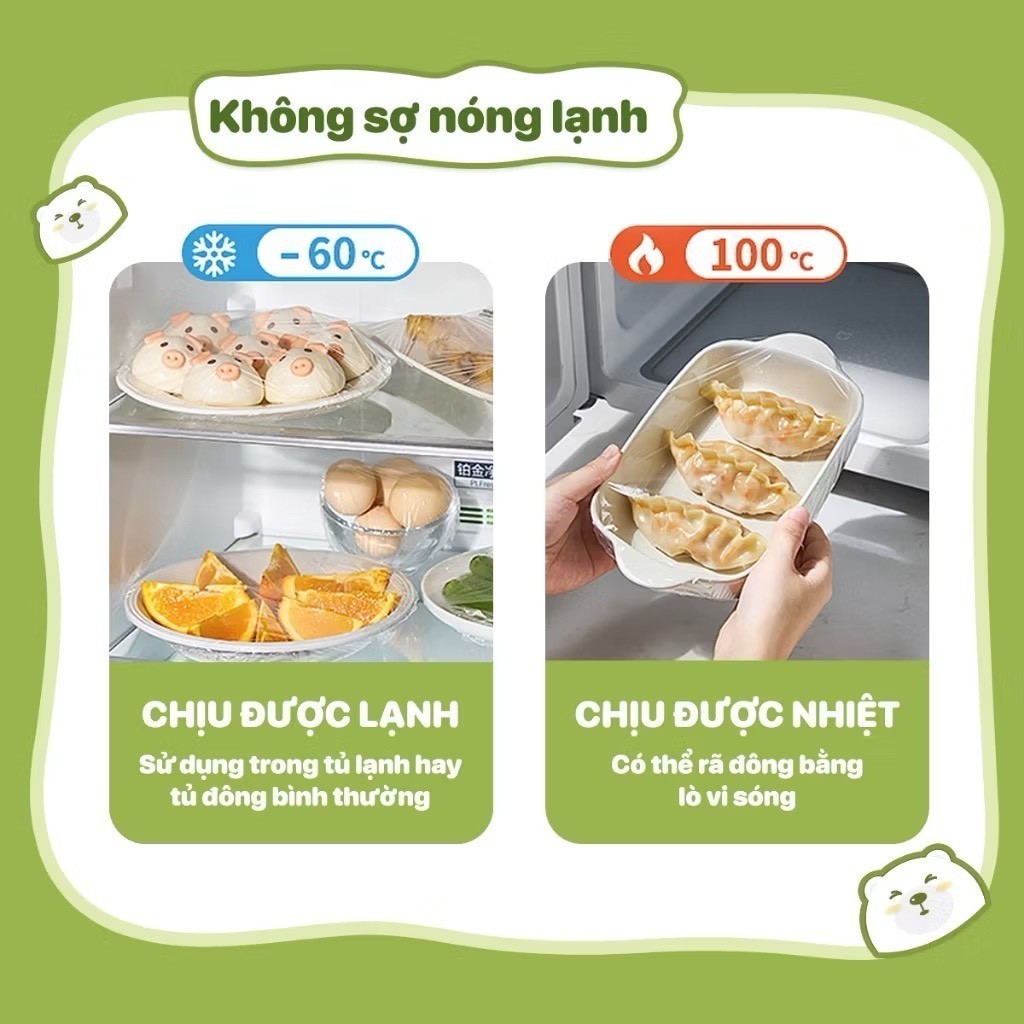 (BỊCH LỚN) Túi 300 cái màng bọc thực phẩm TOTO, chất liệu PE dày an toàn, siêu tiện lợi