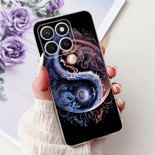 Ốp Chống Sốc Cho Honor X8c Ốp Lưng ABR-LX1 ABR-LX2 ABR-LX3 Vỏ Điện Thoại Sang Trọng Drgon Cá Chép Phim Hoạt Hình Cho HonorX8c Ốp Lưng