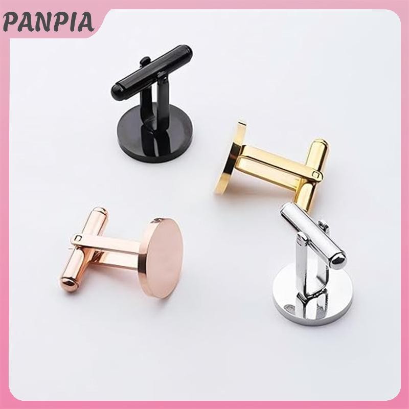PANPIA-Round Thép không gỉ 15mm Khuy măng sét nam đánh bóng gương
